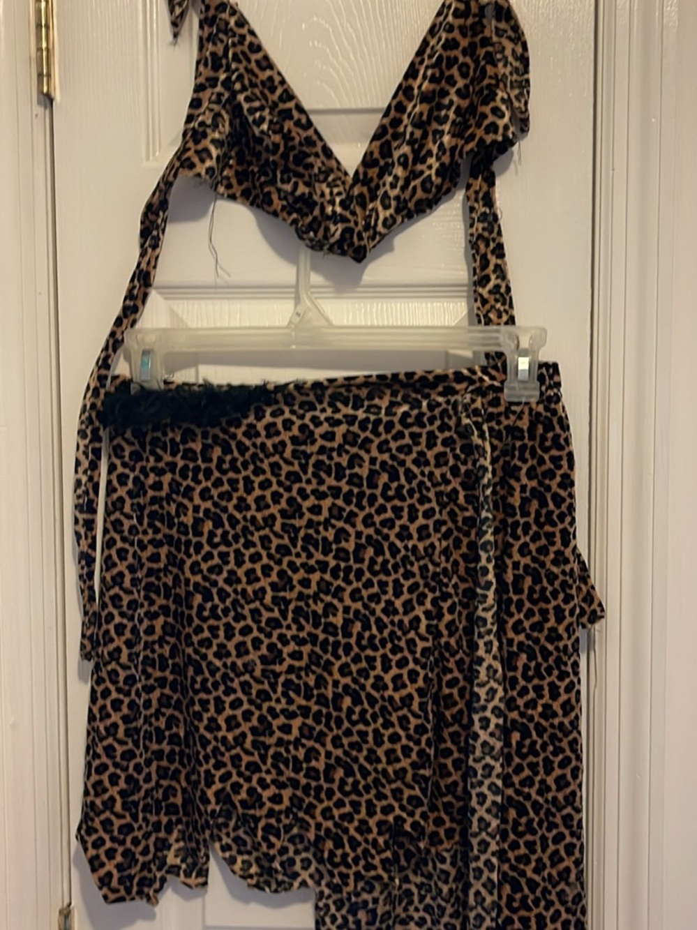 Leopard Print Women’s Bra & Skirt - Brown Animal Print